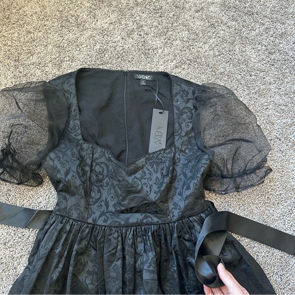 Dolls Kill Black Puff Sleeve Mini Dress - Picture 5 of 5